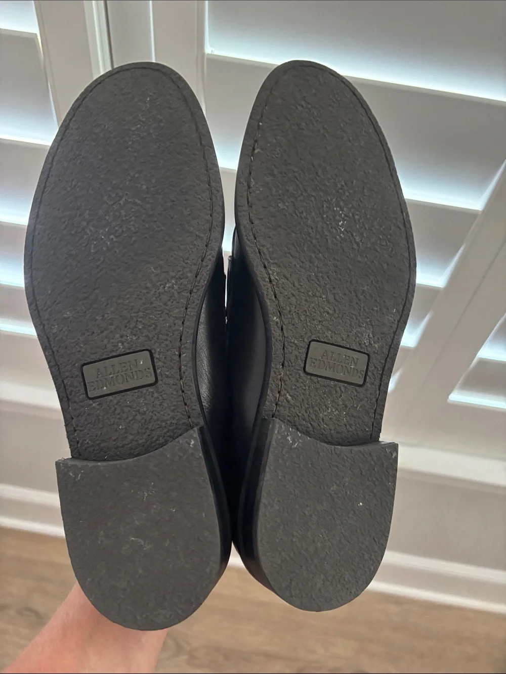 Allen Edmonds Black Woven Leather Penny Loafers